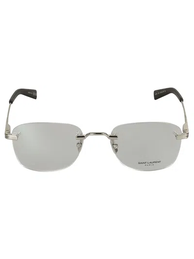 Saint Laurent Sl744 Glasses In Silver-silver-transparent