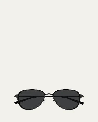 Saint Laurent Sl772 Metal Aviator Sunglasses In Green
