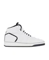 Saint Laurent Sl80 Mid Top Sneaker Cuir Meridiano Graine In White
