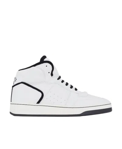 Saint Laurent Sneakers With Contrasting Details In Blanc Opt