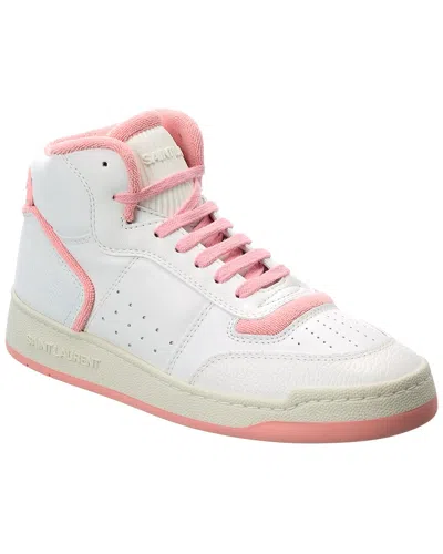 Saint Laurent Sl\/80 White\/pink Leather Sneakers