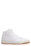 Saint Laurent Leather High-top Sneakers Perforated Detailing In White