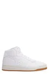 Saint Laurent Leather High-top Sneakers Perforated Detailing In White