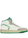 Saint Laurent Leather And Suede Sneakers With Perforated Detailing In White