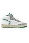 Saint Laurent Leather And Suede Sneakers With Perforated Detailing