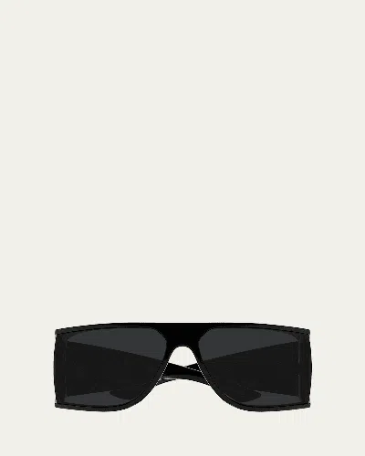 Saint Laurent Sl806 Logo Shield Sunglasses In Black