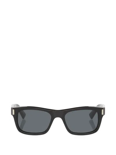 Saint Laurent Sl83 Rectangle-frame Sunglasses In Black