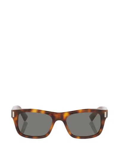 Saint Laurent Sl83 Rectangle-frame Sunglasses In Brown