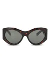 Saint Laurent Geometric-frame Tortoiseshell Sunglasses In Brown