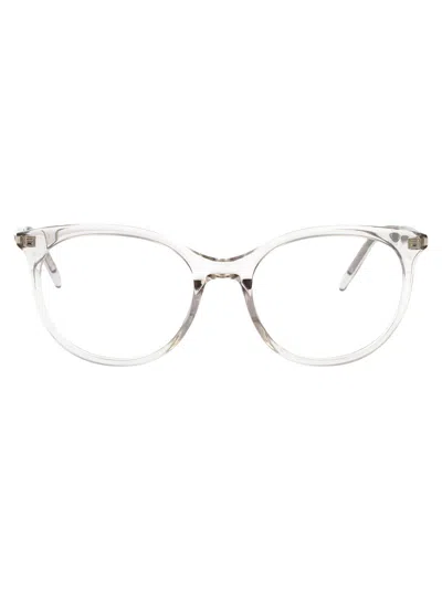 Saint Laurent Sl891 Clear Acetate Eyeglasses In Beige