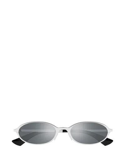 Saint Laurent Sl935 Oval-frame Sunglasses In Gray