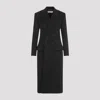 Saint Laurent Double-breasted Brushed Wool And Cashmere-blend Coat In Anthracite
