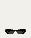 Saint Laurent Sleek Acetate Cat-eye Sunglasses In Black