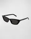 Saint Laurent Sleek Acetate Cat-eye Sunglasses In Black