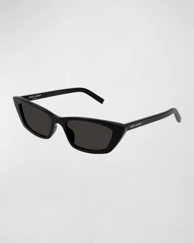 SAINT LAURENT SLEEK ACETATE CAT-EYE SUNGLASSES