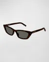 Saint Laurent Sleek Acetate Cat-eye Sunglasses In Havana