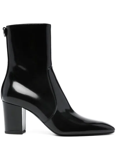 Saint Laurent Sleek And Sophisticated Black Calfskin Boots For Women
