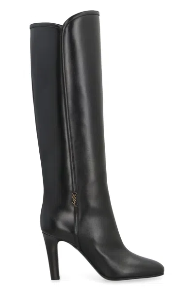 Saint Laurent Sleek Black Leather Boots For Women