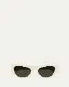 Saint Laurent Sleek Logo Plastic Cat-eye Sunglasses