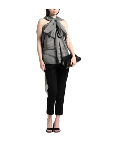 Saint Laurent Sleeveless Checkered Shirt In Black
