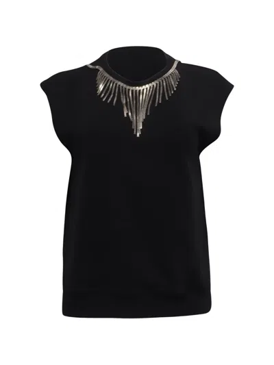 Pre-owned Saint Laurent Sleeveless Crew-neck Top In Black