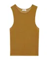 Saint Laurent Viscose Brown Tops In Black