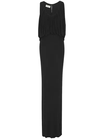 SAINT LAURENT DRAPED MAXI DRESS