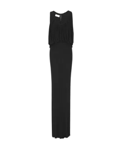 SAINT LAURENT SAINT LAURENT DRAPED SLEEVELESS DRESS