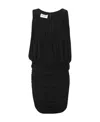 Saint Laurent Gathered Jersey Mini Dress In Black