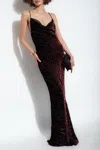 Saint Laurent Long Cowl-back Dress In Iridescent Satin In Black
