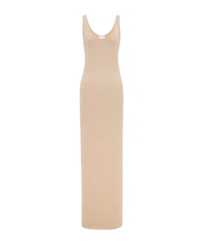 Saint Laurent Sleeveless Dress In Nude