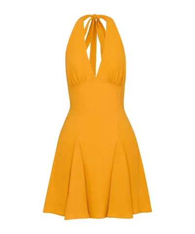 Saint Laurent Sleeveless Dress In Orange