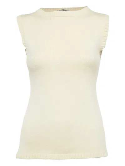 Pre-owned Saint Laurent Sleeveless Knit Top In Neutral