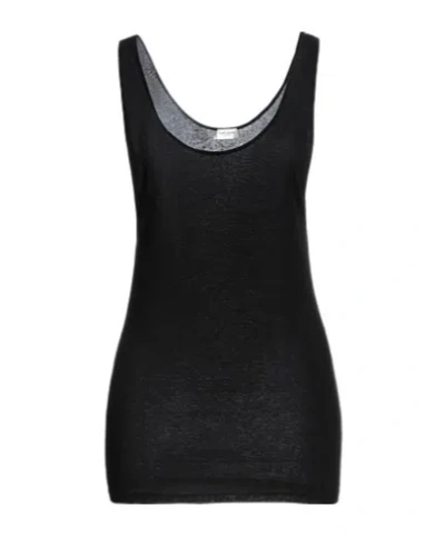 Saint Laurent Sleeveless Knitted Vest In Black