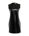 Saint Laurent Women's Leather Mini Dress In Black