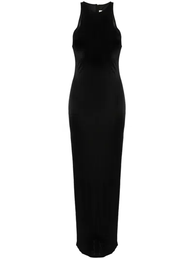 Saint Laurent Long Viscose Dress In Black
