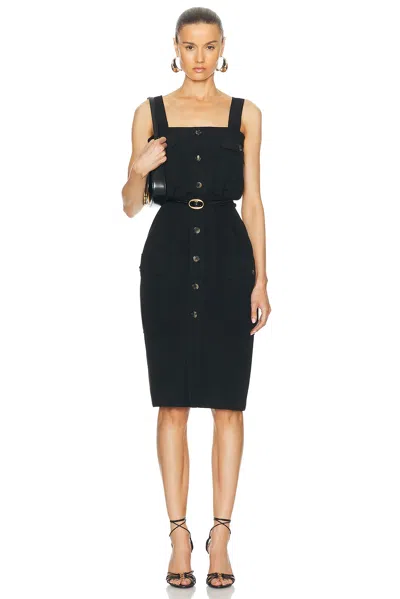 Saint Laurent Sleeveless Mini Dress In Noir