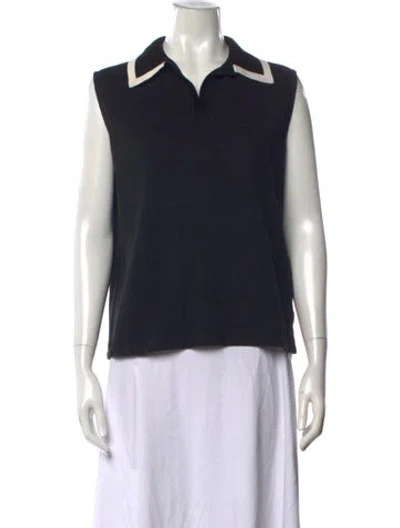 Pre-owned Saint Laurent Sleeveless Polo In Black