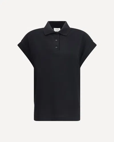 Saint Laurent Cotton Blend Polo Shirt With Logo In Black