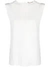 Saint Laurent Silk Top With Keyhole Back Detail In White
