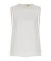 Saint Laurent Sleeveless Satin Tank Top In White