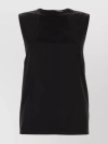 SAINT LAURENT SLEEVELESS SATIN TOP WITH A LUXURIOUS TOUCH
