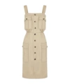 Saint Laurent Women's Casual Style Sleeveless Cotton Medium Dress In Nude