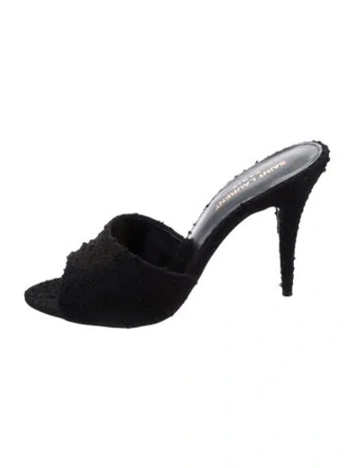 Pre-owned Saint Laurent Slides In Black