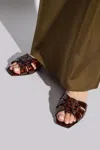 Saint Laurent Slides With Animal Motif In Black