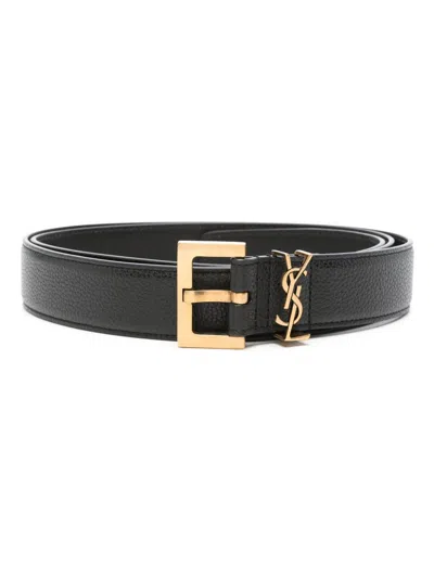 SAINT LAURENT SAINT LAURENT SLIM CASSANDRE LEATHER BELT