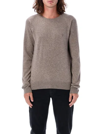 Saint Laurent Slim Fit Cashmere Sweater In Beige