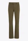 Saint Laurent Slim Fit Jean In Khaki