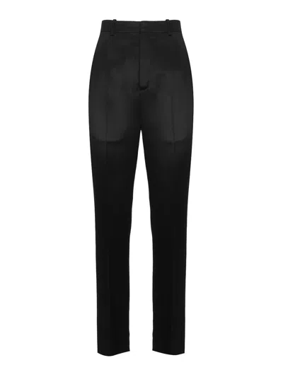 Saint Laurent Slim Fit Mid-rise Trousers In Black