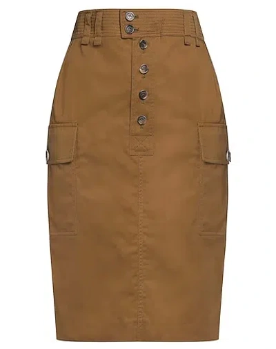 Saint Laurent Slim Fit Straight Skirt In Brown
